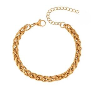 Gold Braided Chain Bracelet